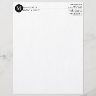 monogram Business Letterheads Customized Letterhead