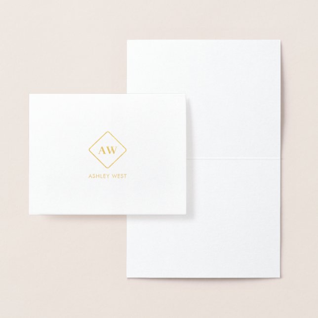 Monogram / Business Logo / Branding Gold Foil Card (Display)