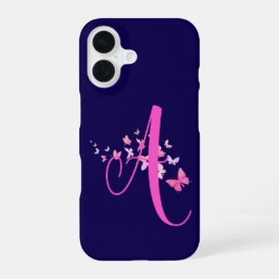 Monogram Butterfly Blue Pink iPhone 16 Case