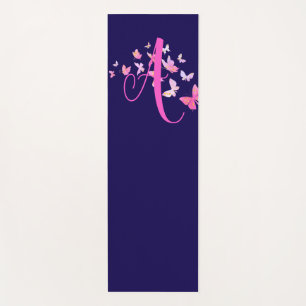 Monogram Butterfly Blue Pink Yoga Mat