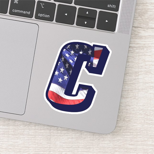 Monogram C American Flag Letter C Initial USA (Detail)