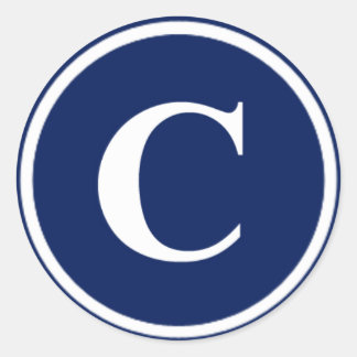 monogram (C) Classic Round Sticker