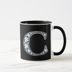 Monogram C Faux Diamond Mug