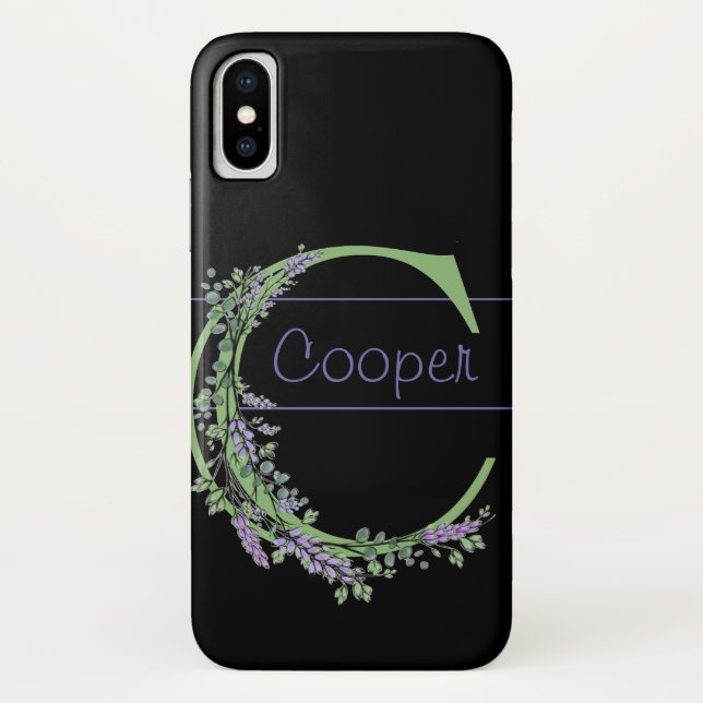 Monogram C Lavender Eucalyptus Case-Mate iPhone Case (Back)