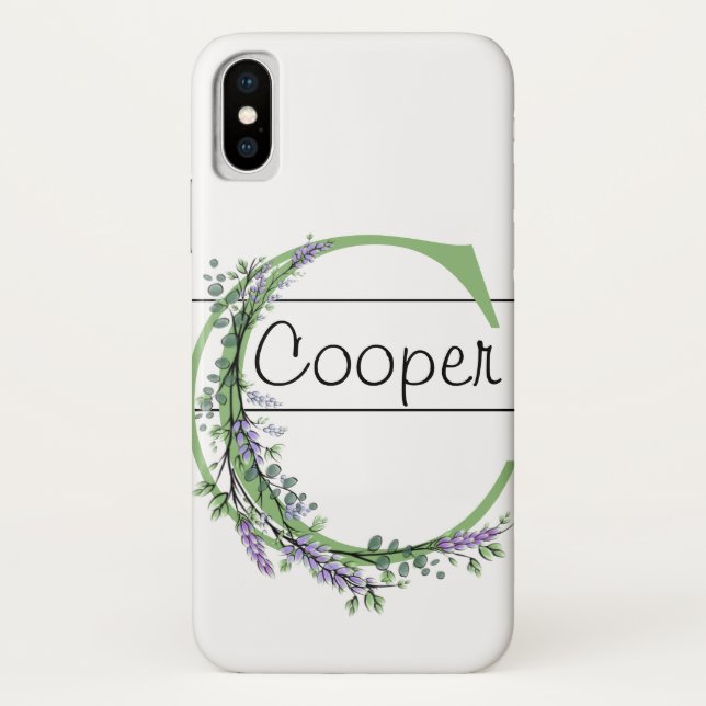Monogram C Lavender Eucalyptus Case-Mate iPhone Case (Back)