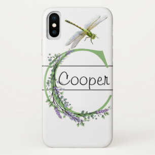 Monogram C Lavender Eucalyptus with Dragonfly iPhone X Case