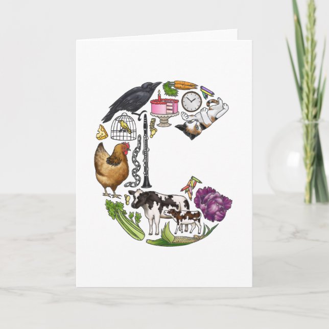 Monogram "C" note card (Front)