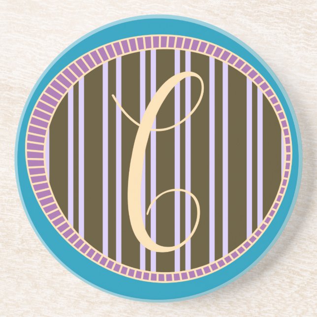 Monogram C Sandstone Coaster (Front)