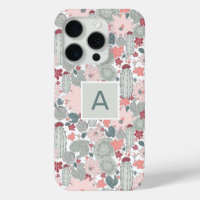 Monogram Cactus Pink Mint Succulents Desert Plants