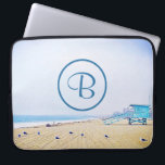 Monogram California Beach Lifeguard Booth Photo Laptop Sleeve<br><div class="desc">Relax, breathe, and explore the solitude of an empty California beach with this stunning, pastel-coloured photography custom monogram neoprene laptop sleeve. This laptop sleeve comes in three sizes: 15", 13", and 10”. Makes a great gift for someone special! Just type in the monogram letter of your choice and you can...</div>