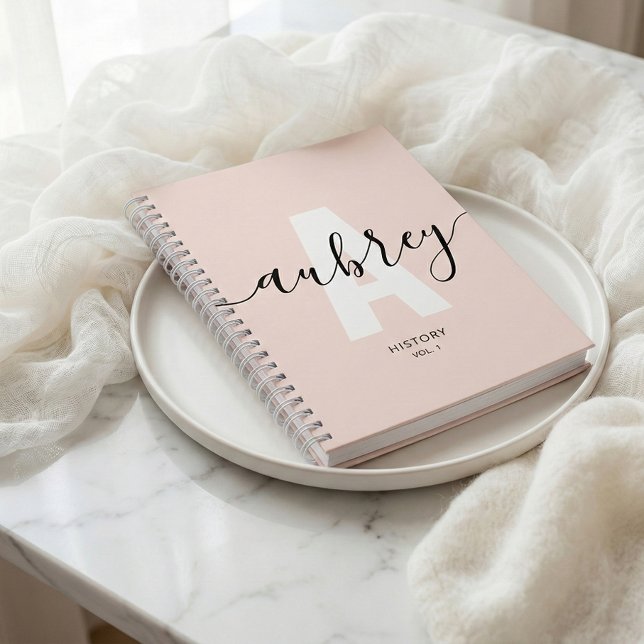 Monogram Calligraphy Girly Blush Pink Planner (Creator Uploaded)
