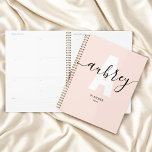 Monogram Calligraphy Girly Blush Pink Planner<br><div class="desc">Stay organised in style with this personalised planner! Featuring your name in whimsical calligraphy, beautifully overlaying your monogram in bold font, this planner is the perfect blend of functionality and personalisation. With ample space for notes, schedules, and to-do lists, it’s designed to help you keep track of assignments, appointments, and...</div>