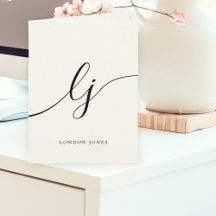 Monogram Calligraphy Script Classic Ivory Note