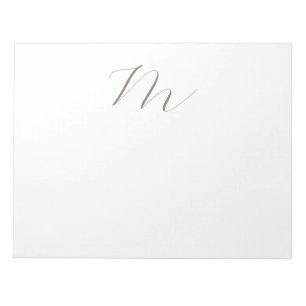 Monogram Calligraphy Unique Plain Modern Notepad