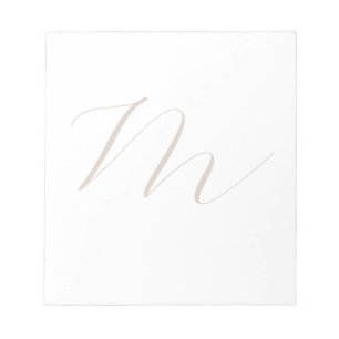 Monogram Calligraphy Unique Plain Modern Notepad