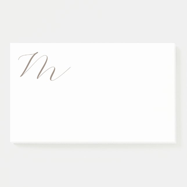 Monogram Calligraphy Unique Plain Modern Post-it Notes (Front)