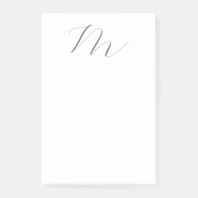 Monogram Calligraphy Unique Plain Modern Post-it Notes (Front)