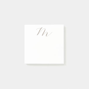 Monogram Calligraphy Unique Plain Modern Post-it Notes