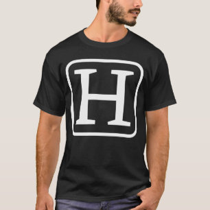 Monogram Capital Letter H Initial Alphabet Women M T-Shirt