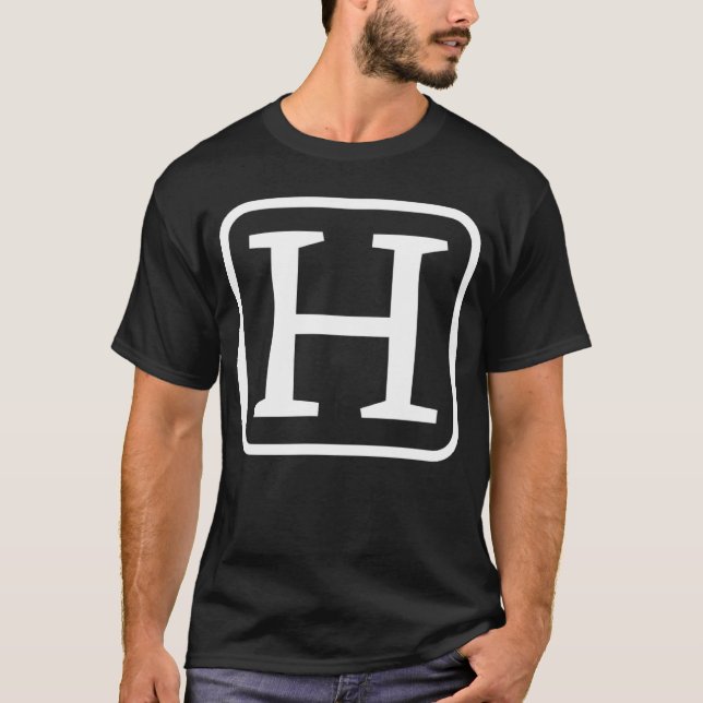 Monogram Capital Letter H Initial Alphabet Women M T-Shirt (Front)
