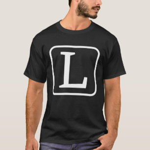 Monogram Capital Letter L Initial Alphabet Women M T-Shirt