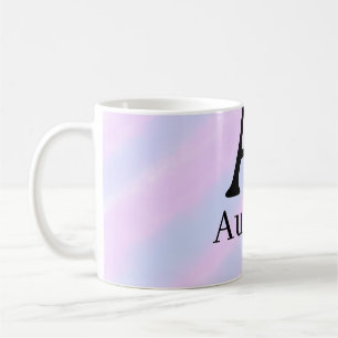 Monogram capital masculine add name purple pastel  coffee mug