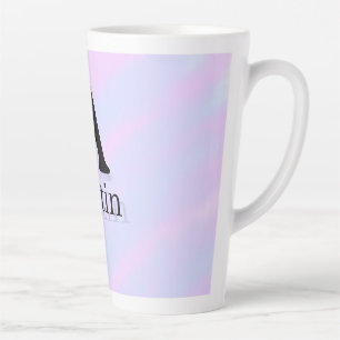 Monogram capital masculine add name purple pastel latte mug