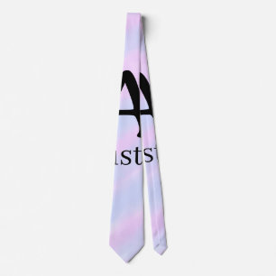 Monogram capital masculine add name purple pastel  tie