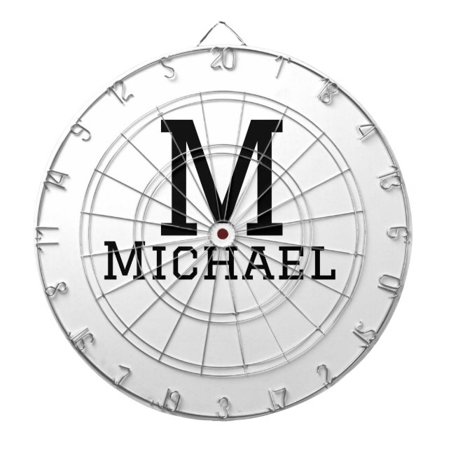 Monogram capital masculine add name simple classic dartboard (Front)