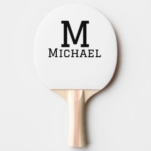 Monogram capital masculine add name simple classic ping pong paddle