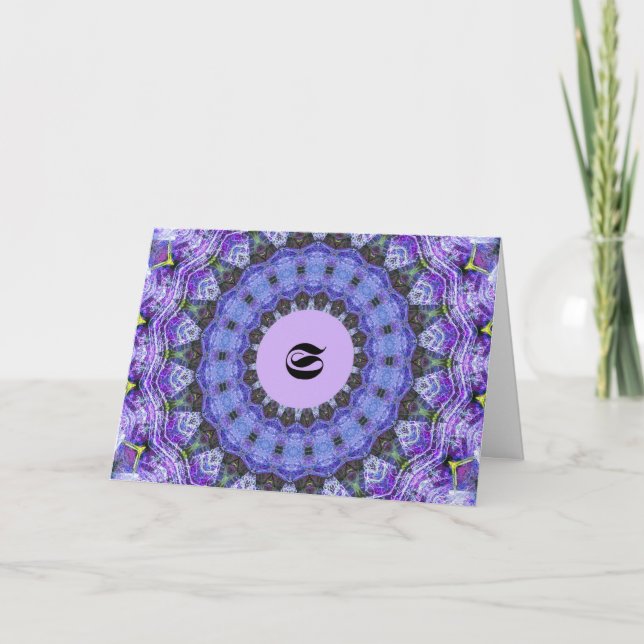 Monogram Card, Letter G,  Blue, Thank You (Front)