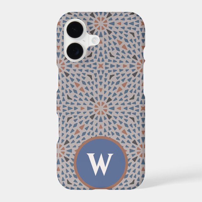 Monogram Cas with Soft Muted Colour Organic Patter (Back)