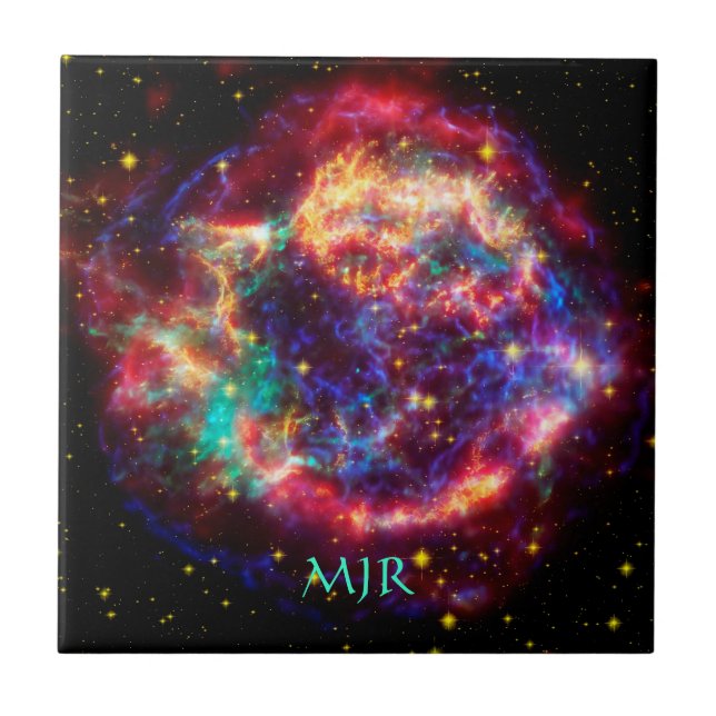 Monogram Cassiopeia, Milky Ways Youngest Supernova Ceramic Tile (Front)