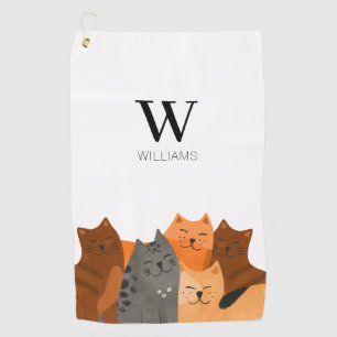 Monogram Cat Golf Towel