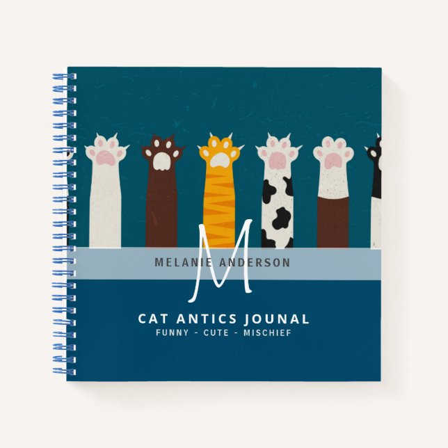 Monogram CAT Paws For Thought Journal Notebooks (Front)