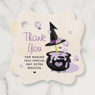 Monogram Cauldron Witch Halloween Thank You Favour Tags