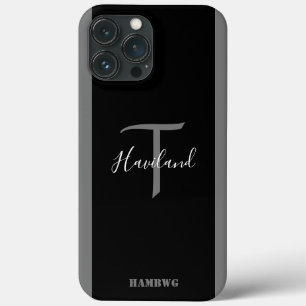 Monogram Cell Phone Case HAMbyWG - Black & grey