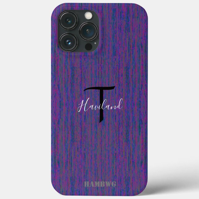 Monogram Cell Phone Case HAMbyWG - Purple (Back)