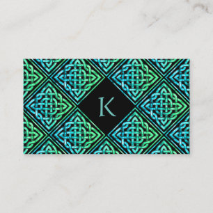 Monogram Celtic Blue Green Business Card