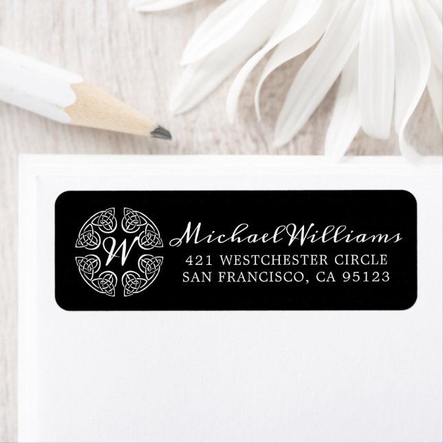 Monogram Celtic Design Return Address Label (Insitu)
