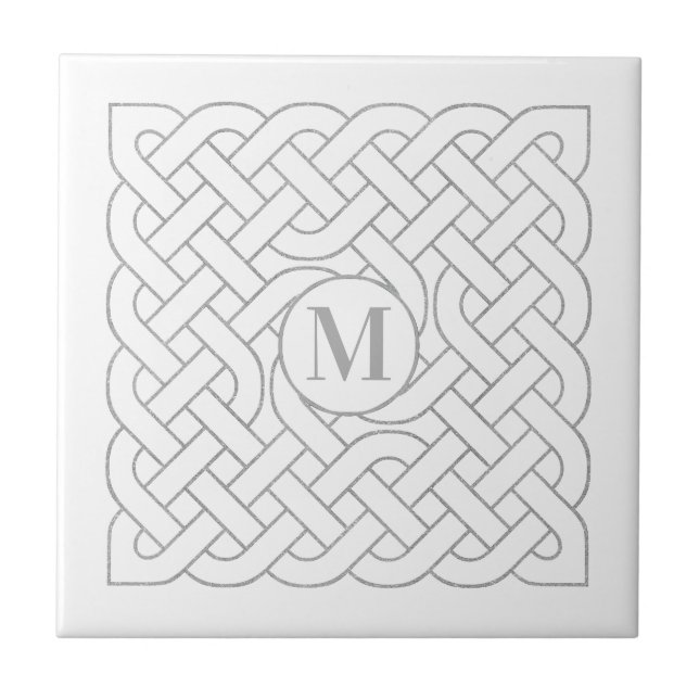 Monogram Celtic Knot Irish Scottish Welsh Ceramic Tile (Front)