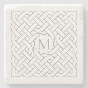 Monogram Celtic Knot Irish Stone Coaster