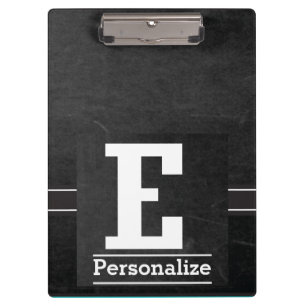 Monogram Chalkboard Style Letter E Clipboard