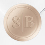 Monogram Champagne Gold Wax Seal Wedding Stickers<br><div class="desc">Monogram Champagne Gold Wax Seal Wedding Stickers featuring a gorgeous serif font and split line double 2 Letter Initials. These are envelope seal Stickers for the wedding couple's first name Initial Letters, add them to your wedding invitation envelopes or party favours easily, and with no mess. Use the Monogram Faux...</div>