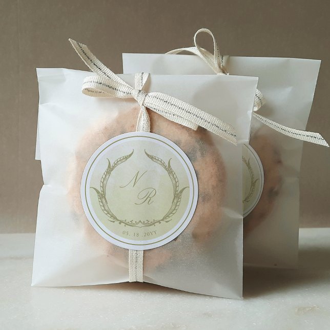 Monogram Champagne Watercolor Envelope Seal /Favou (Creator Uploaded)