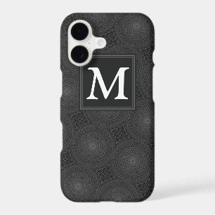 Monogram charcoal circles pattern
