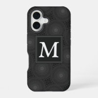 Monogram charcoal circles pattern