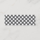 Monogram Charcoal Grey White Polka Dot Pattern Mini Business Card (Back)
