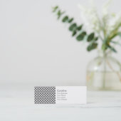 Monogram Charcoal Grey White Polka Dot Pattern Mini Business Card (Standing Front)