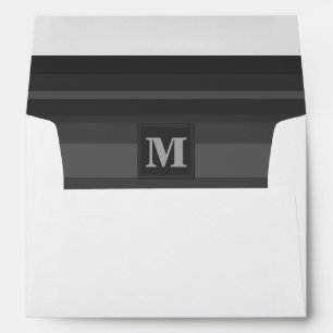 Monogram charcoal stripes envelope